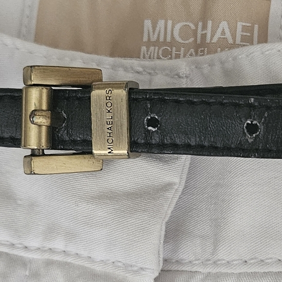 Michael kors white roll up shorts with belt size 4 - Picture 4 of 10